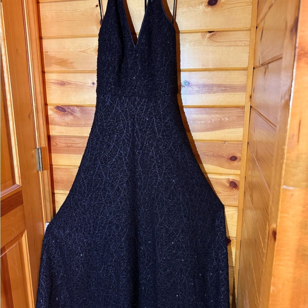VINTAGE Carmen Marc Valvo Black Backless Gown